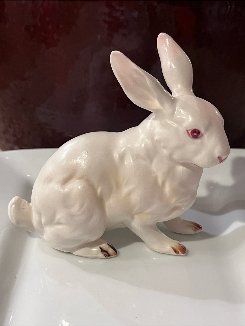 VTG Lefton White Ceramic Rabbit Bunny Figurine H880 Easter Japan